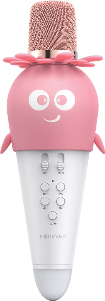Forever Karaoke-Mikrofon mit Bluetooth-Lautsprecher für Kinder und Erwachsene Rose
