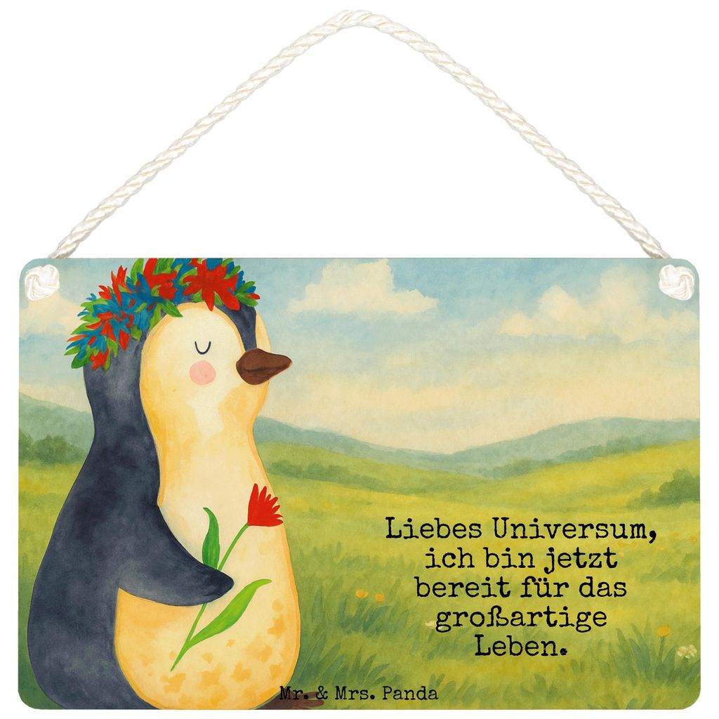 Mr. & Mrs. Panda Schild Pinguin Blumen Design DIN A4 - Weiß - Geschenk, Motivation, Wandschild, Leben, kleine aufmerksamkeit, Positiv, Wandbild Ho...