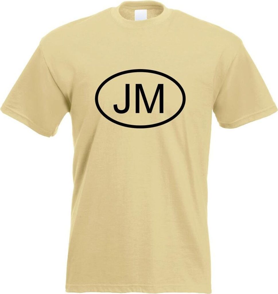 Kiwistar - T-Shirt - Khaki - Jamaika JM Motiv Bedruckt Funshirt Design Print - mit Motiv Bedruckt - Funshirt Design - Sport - Freizeit - Herren - L