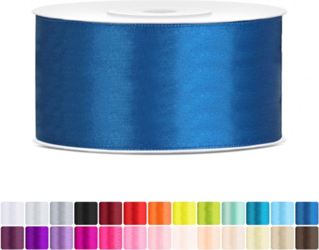 Satinband 38mm Blau - 25 Meter Rolle Geschenk- & Schleifenband