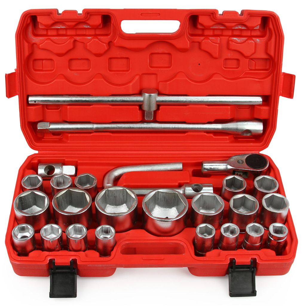 Steckschlüsselsatz 26-teilig – 3/4" & 1" Antrieb, Größen 21-65 Mm, Mit Transportkoffer