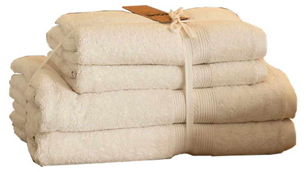 Home Deluxe - Handtuch Set - 4 tlg. SOFT - Hellgrau - Produktbild  KI-generiertes Bild