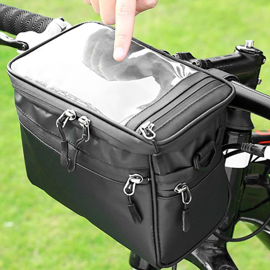 MODFU Fahrradtasche Wasserfest - 7.5zoll - Universell für jedes Fahrrad - Schwarz - Trolley, Seitentasche, Fahrrad Tasche, Gepäckträger Schwarz