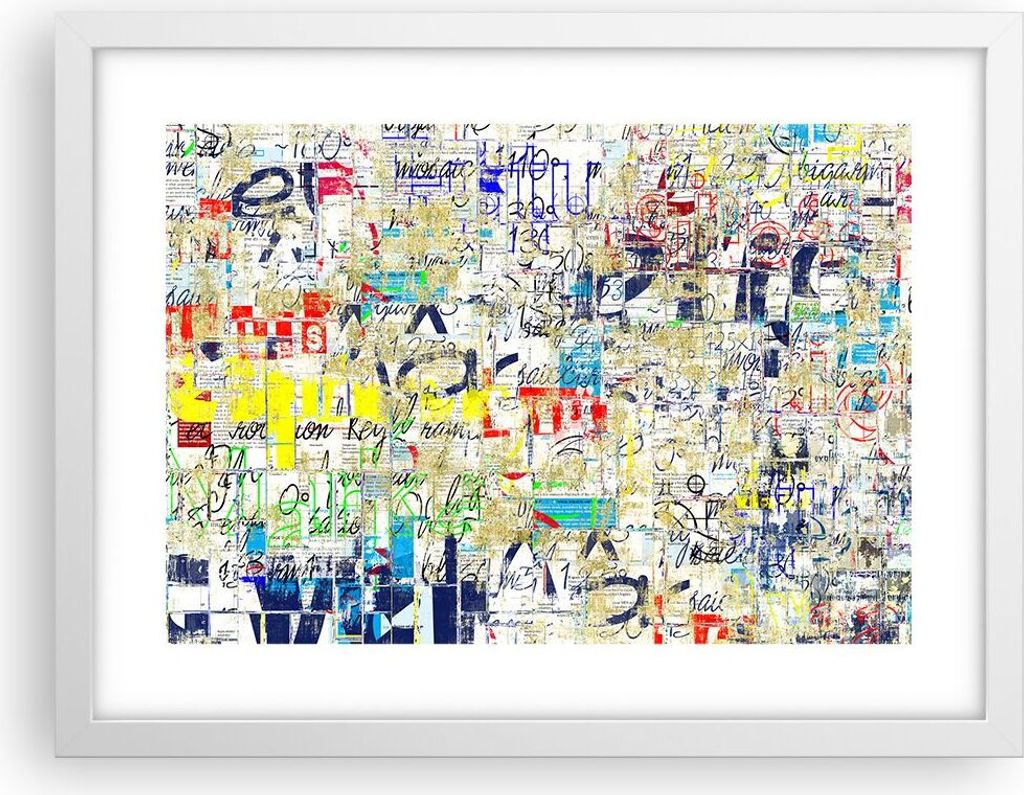 Gerahmtes Poster - Weißer Rahmen - Straße Graffiti Wand Wandmalerei - 40x30 cm - Wand Bild - Wanddeko - Wandbilder - Wandposter - Bilderrahmen - ...
