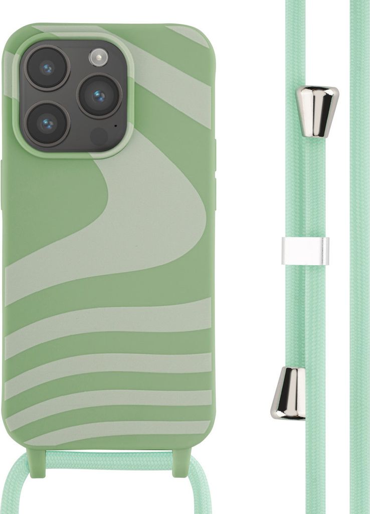 imoshion SilikonHülle design mit Band iPhone 14 Pro - Retro Green