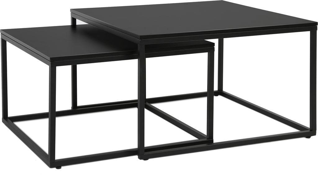 Couchtisch 2er Set schwarz 42cm und 36cm hoch, Produktbild 