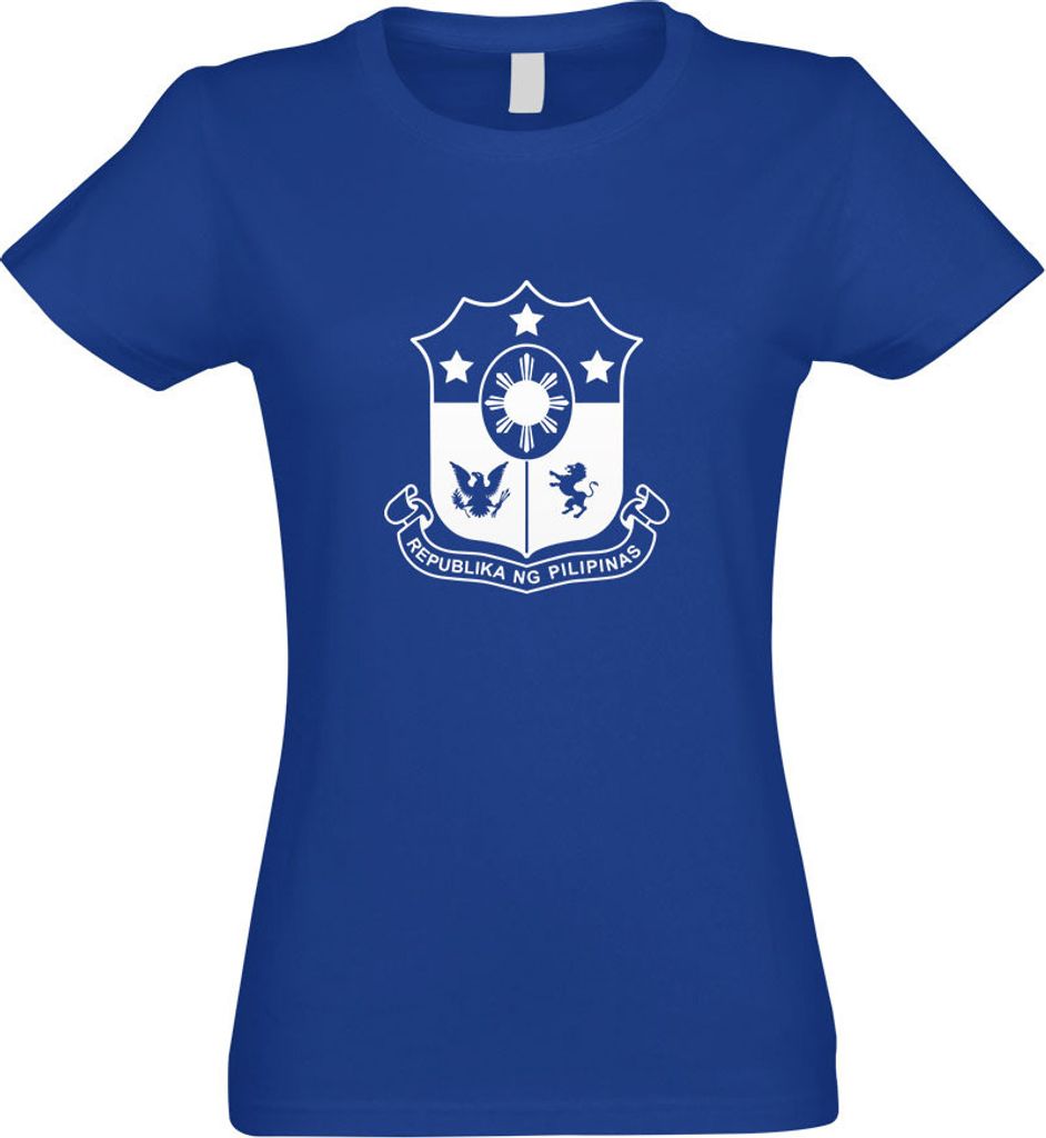 Kiwistar - T-Shirt tailliert - Damen - royal - Philippinen Wappen - mit Motiv Bedruckt - Funshirt Design - Sport - Freizeit - Damen - S