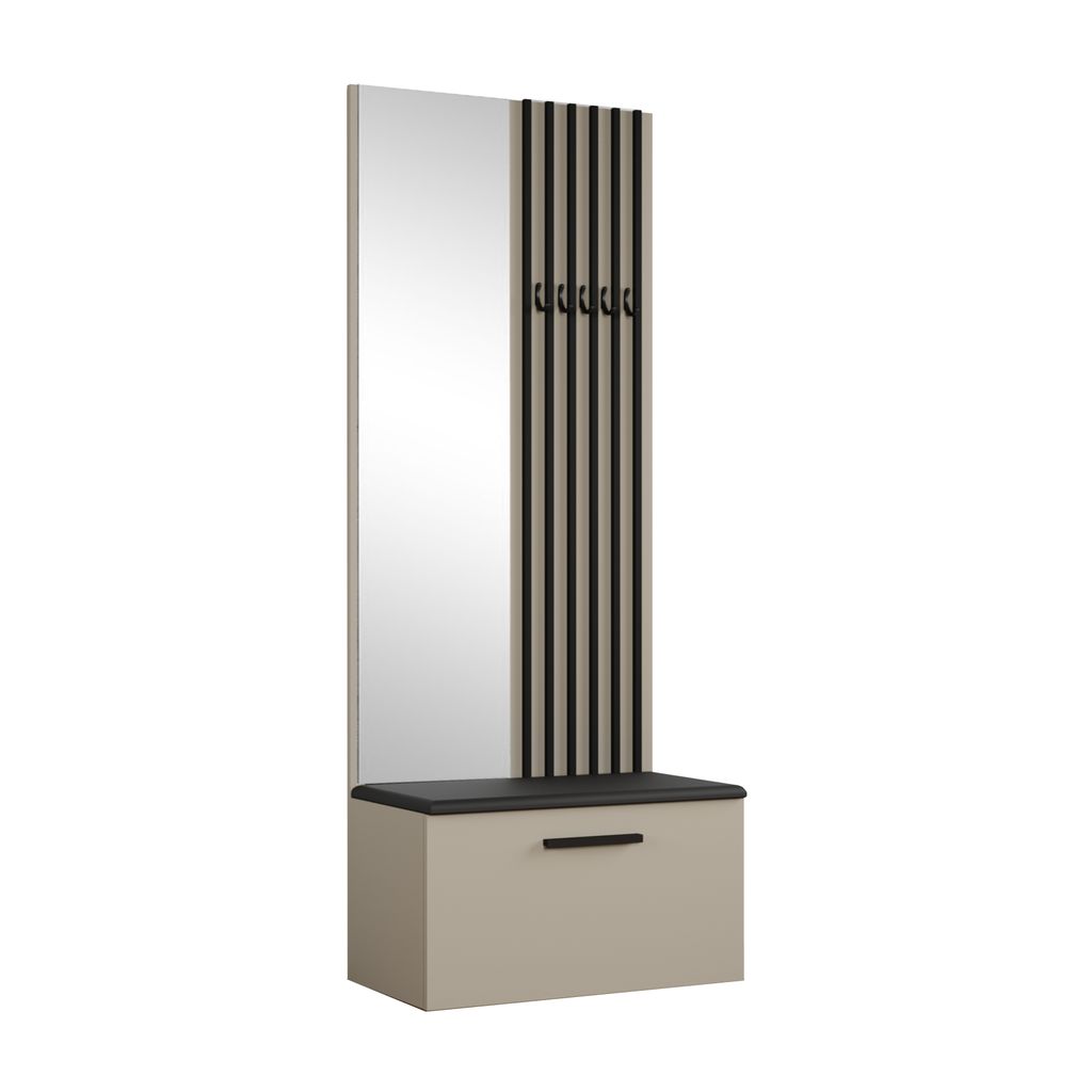 AX LIVING Kleiderschrank mit Spiegel Rosanno II 80,6 cm Produktbild 