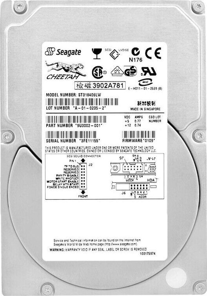 Festplatte Seagate 18GB ST318406LW 10000Rpm 68PIN 3,5" Zoll Produktbild 