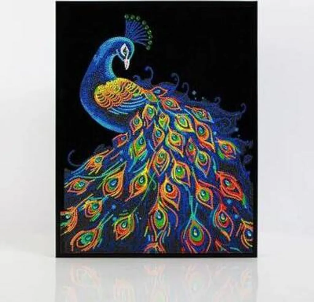 Diamond Dotz Néon Paon - Kit complet Broderie Diamant 41 x 51 cm officiel