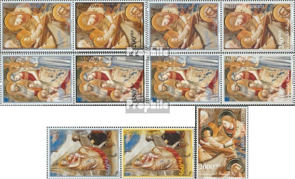 Briefmarken Palästina / Autonomiegebiet 1999 Mi 126-135 Paare,136 (kompl.Ausg.) postfrisch Weihnachten