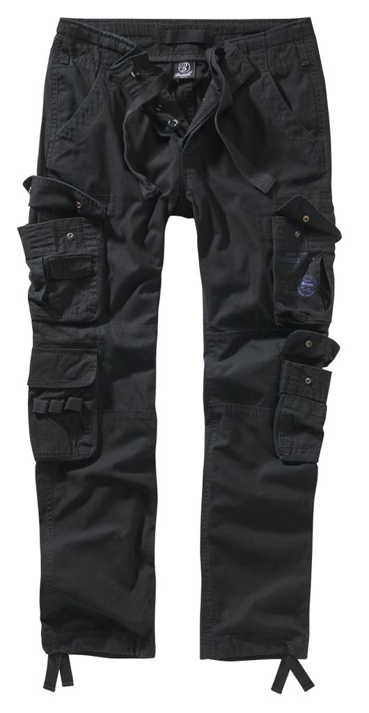 Brandit Pure Slim Fit Trouser 1016-2 black Vintage Hose Cargo schmales Bein