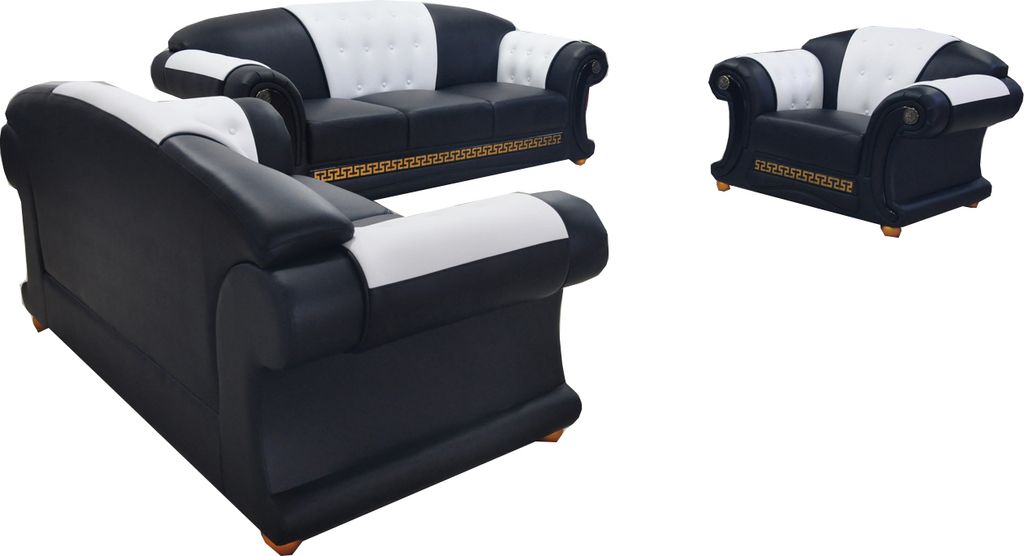 3+2+1 Garnitur Leder Sofa Couch Polster Couchen Sofas Wohnlandschaft Luxus Neu