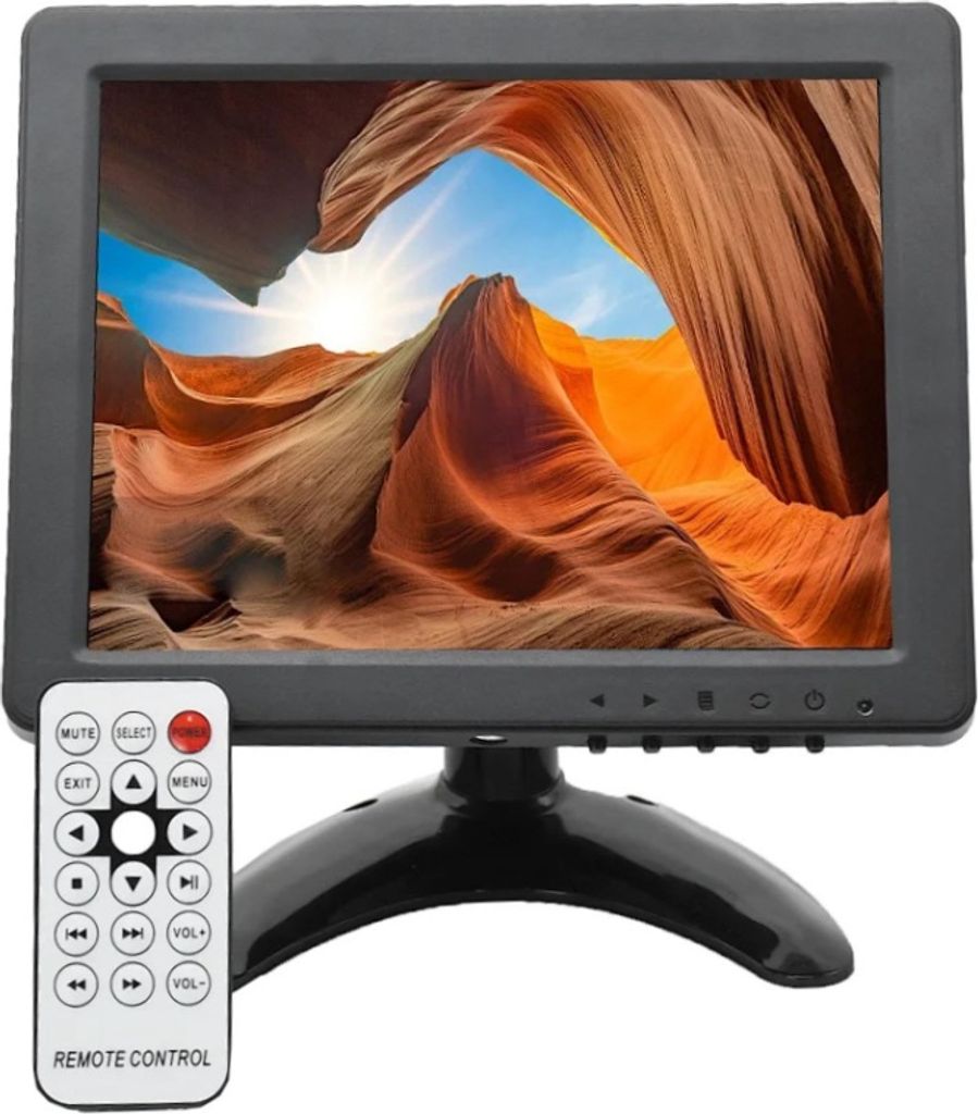 LCD-Monitor 8 Zoll 8008 1024x768px HDMI VGA USB BNC AV mit Fernbedienung
