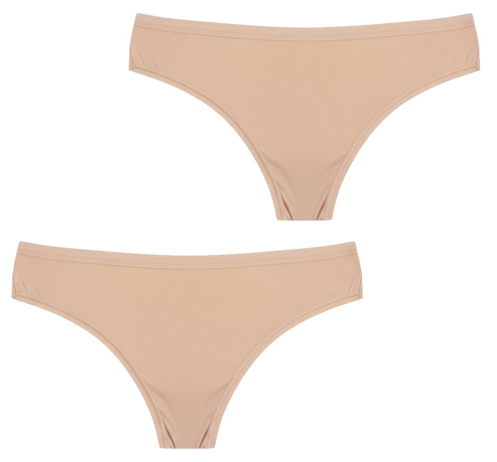 Q-EN 2er-Pack Micromodal-Bikini-Slips für Damen Q107