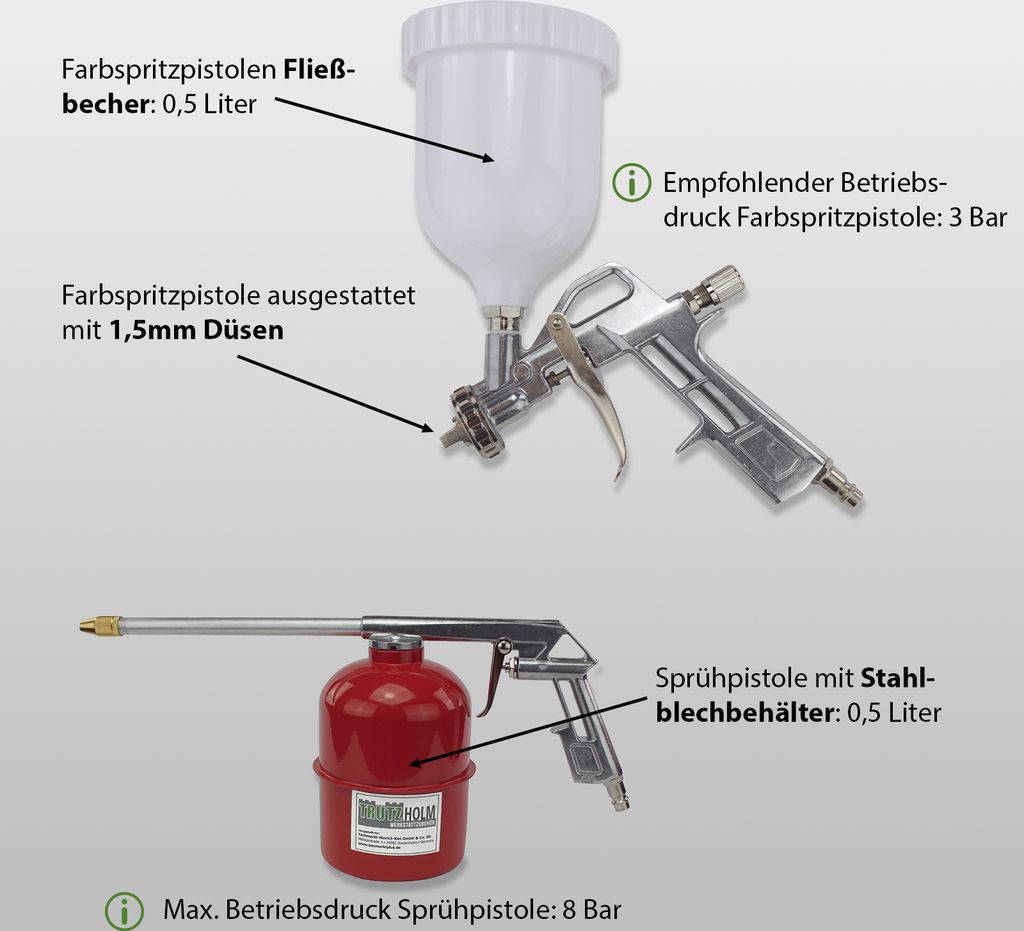 Druckluft Set Reifenfüller Ausblaspistole Farbspritzpistole Produktbild 3