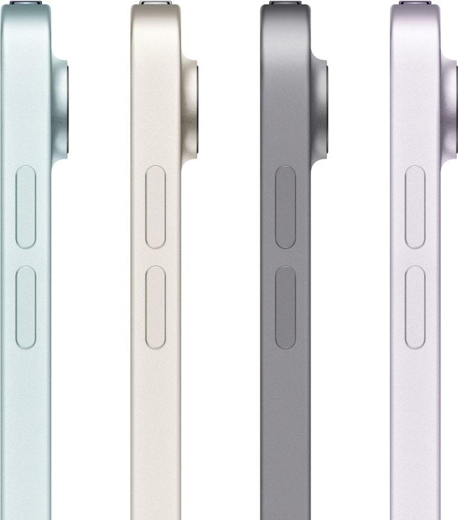 Side view of four iPads in different colors.