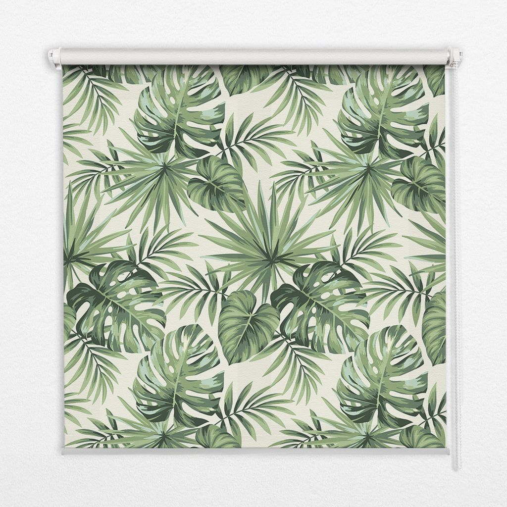 Seitenzug-Rollo Fensterrollo Jalousie - Lichtdurchlässig Springrollos - 90x240 cm - Verschiedene Blätter