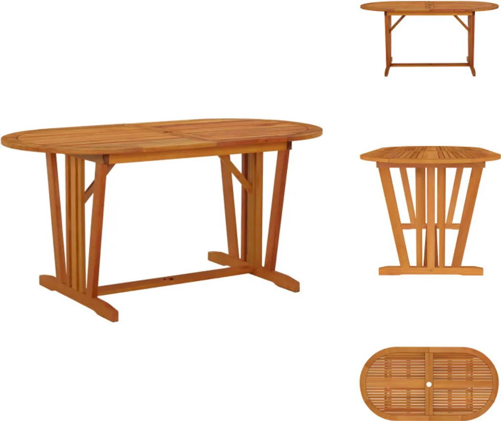 Table de jardin durable en eucalyptus massif résistant aux intempéries