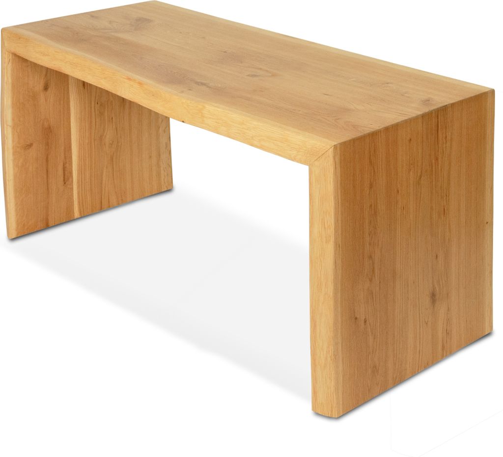 holz4home Massivholzbank M I Sitzbank aus Eiche mit Baumkante ohne Lehne I Echtholz Holzbank Hocker für Wohnzimmer Badezimmer Flur Küche I Sitz...