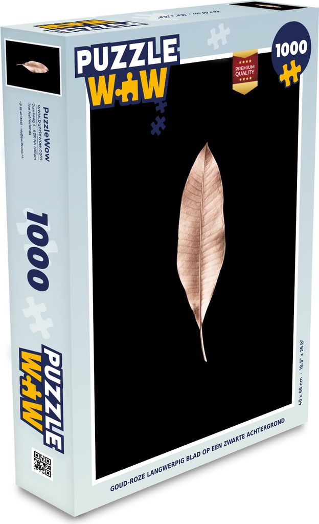 MuchoWow Puzzle 1000 Teile Roségold - Blätter - Schwarz - Spielzeug - Alt und Jung - Spiele - Puzzeln