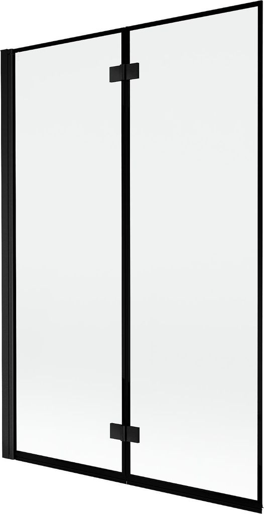 Mexen Mist Duschwand 2-flügelig links 120 x 150 cm, schwarzer Rahmen, schwarz - 8A9-120-002-70-70-L