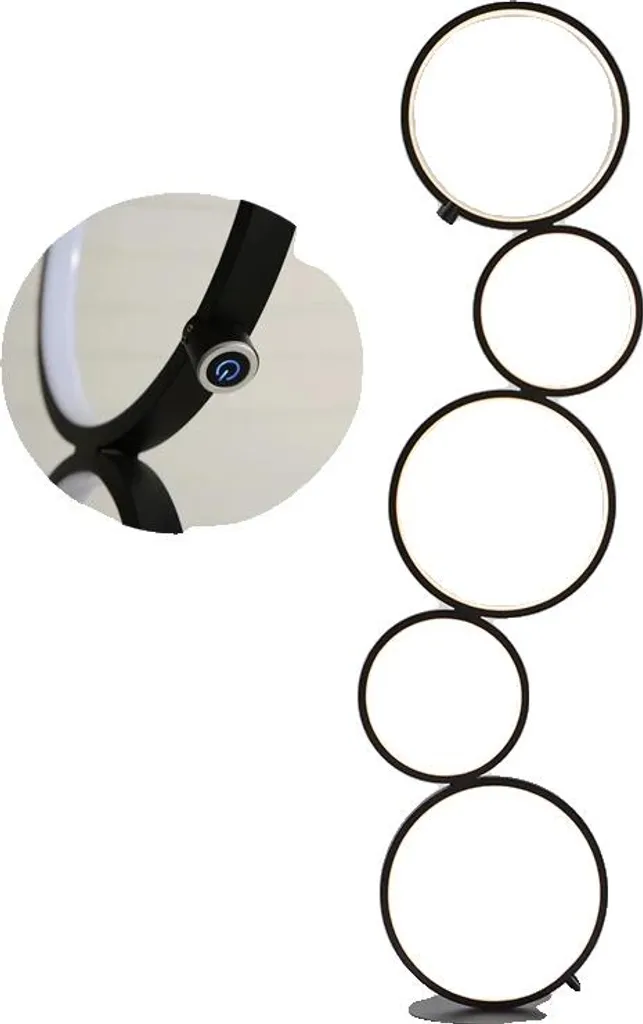Lampadaire design moderne noir avec éclairage LED écoénergétique - 150cm