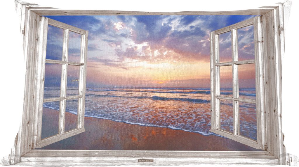 MuchoWow Zierkissen Sofakissen Wohnzimmer Dekokissen 50x30 cm Aussicht - Meer - Strand - Sonnenuntergang - Blau - Wohnzimmerdekoration - Polster ...