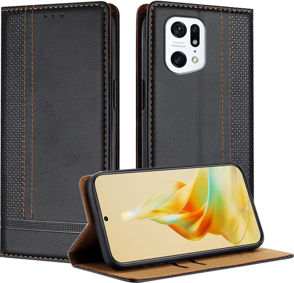 Handyhülle für OPPO Find X5 Pro Leder Flip Klappbare Produktbild 