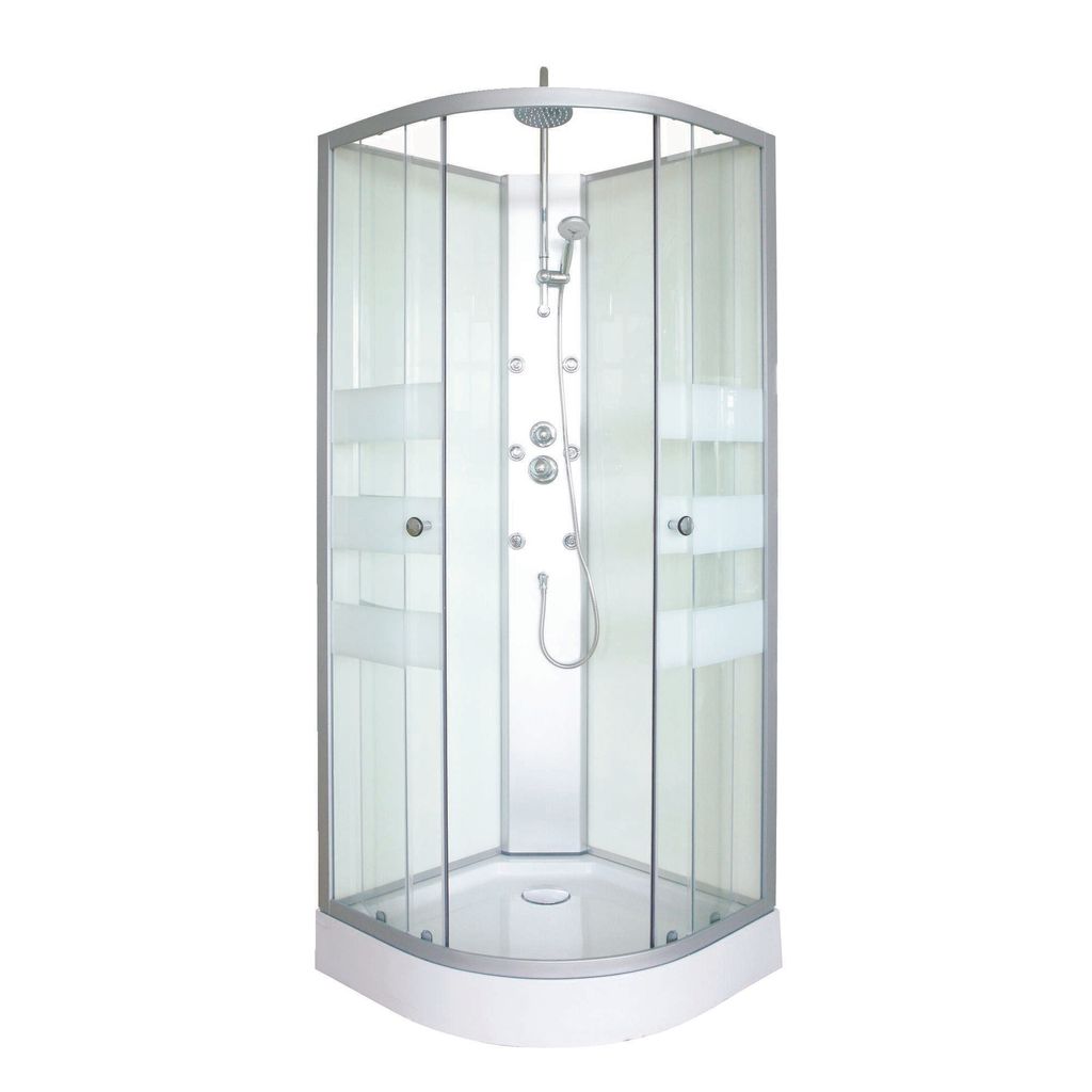 ONDEE ZEN – AMELIA Hydromassage-Duschkabine – Schiebetür – Weiß – 1/4 C – 80 cm