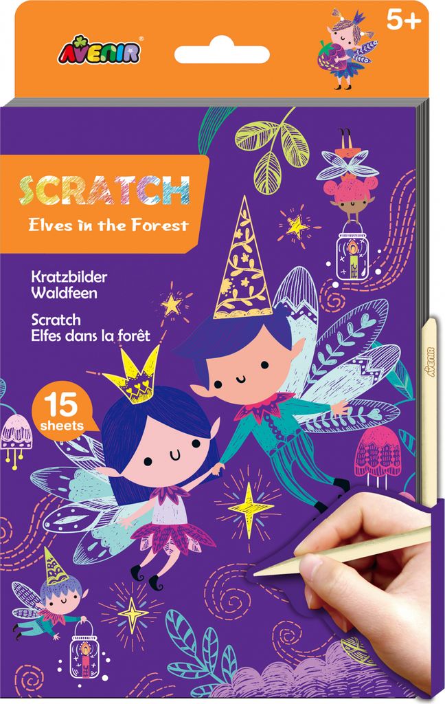 AVENIR Kratzbildbuch A5 – Elfen im Wald