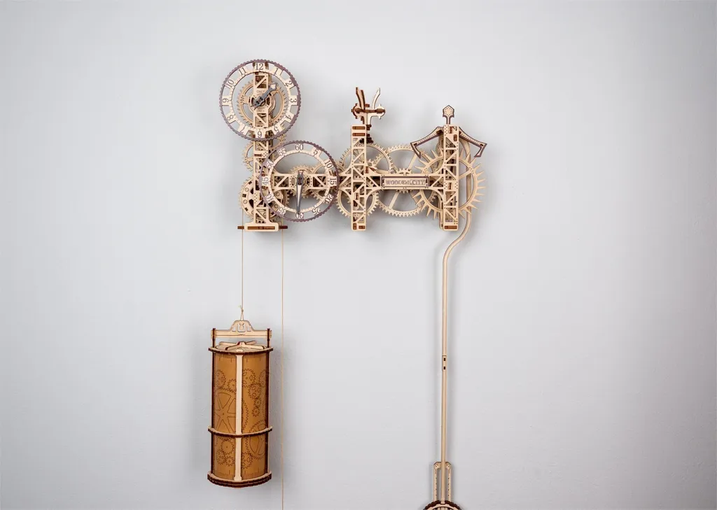 Horloge Murale 3D Steampunk en Bois - Kit Puzzle de 269 Pièces