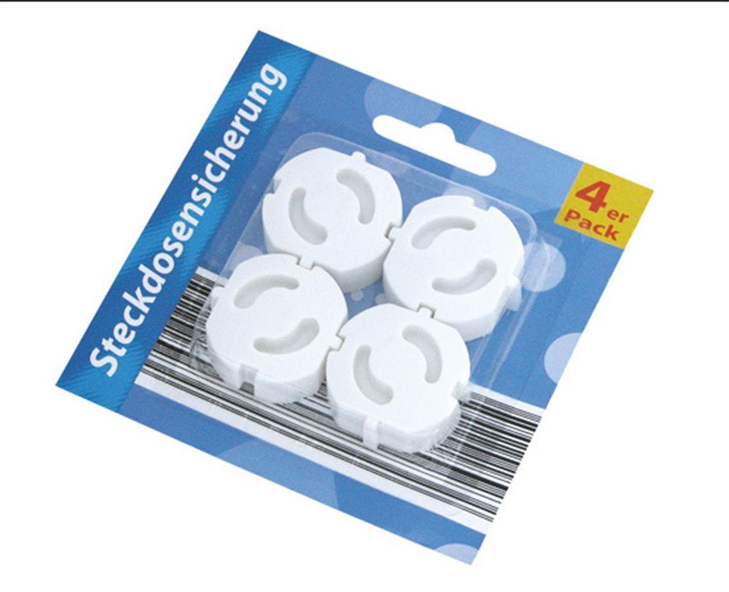 Bezpečnostné krytky do zásuviek, balenie 4 ks, biela – Obrázok produktu 