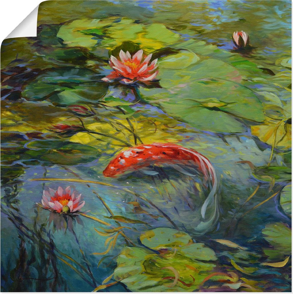 ARTland Poster Roter Koi Größe: 40x40 cm
