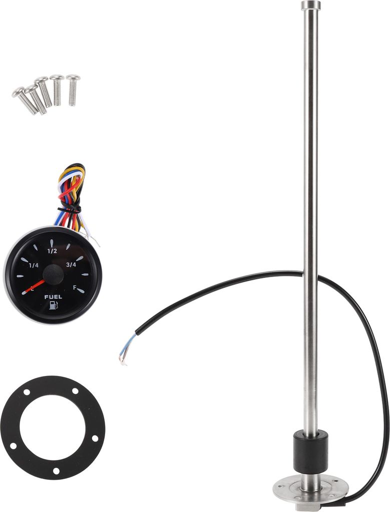 1 Satz Kraftstoff-Sendegeber und Messgerät Kit 430mm Länge Boot-Kraftstoff-Sendegeber Marine-Kraftstoff-Sendegeber Schwarz Silberfarbenes Metall ...