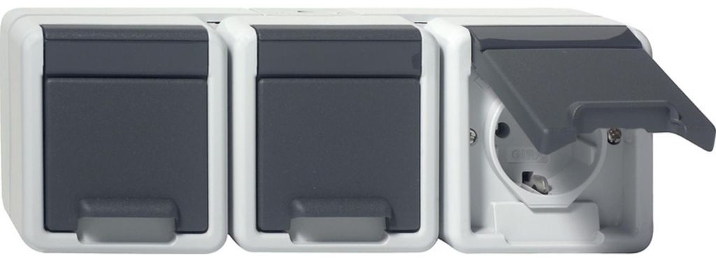 GIRA 478930, SCHUKO, 3-voudige stekkerdoos. Geschikt voor Productafbeelding 