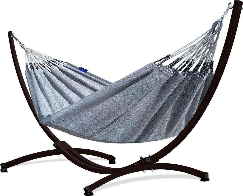 Potenza Outdoor Hängematte mit Gestell für 2 Personen I Medelin - 100% Baumwolle Doppelhängematte 230x160, 200kg I Hängemattengestell 220kg, we...
