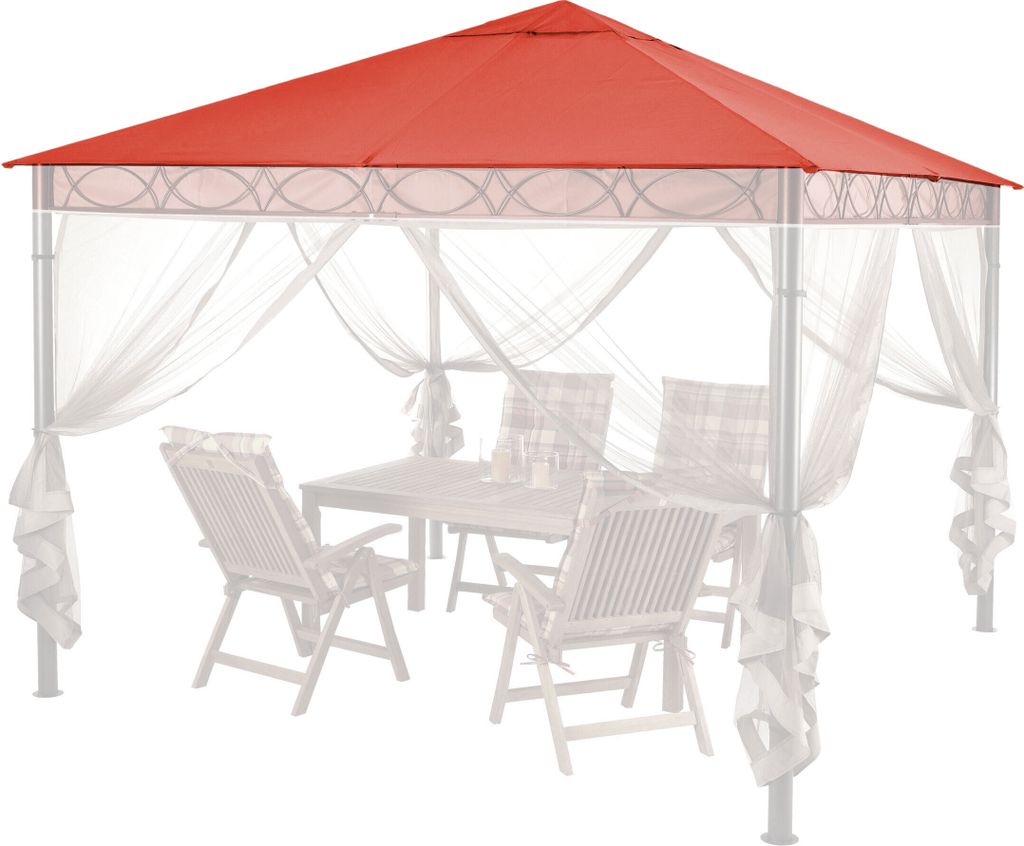 Ersatzdach 3x3m Stil Pavillon Rotorange RAL 2001