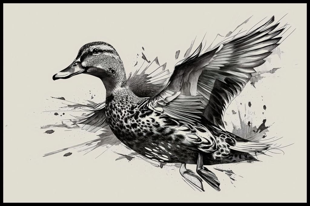 Plakat 91,5x60cm Anmutige Enten im Flug