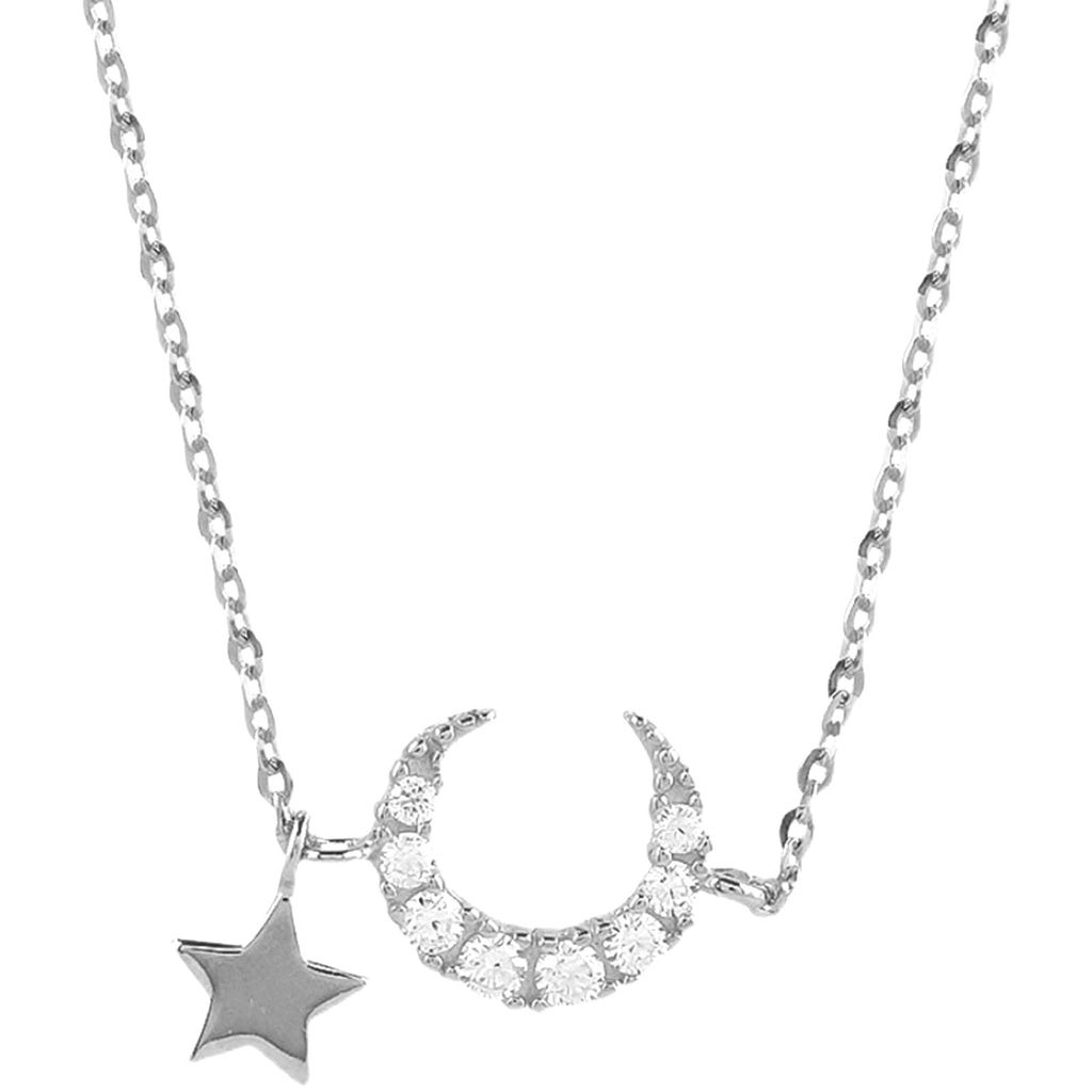 Frauen Armband Einstellbar All-match Liebe Strass Mond Anhänger Dame Armreif Schule-Silber