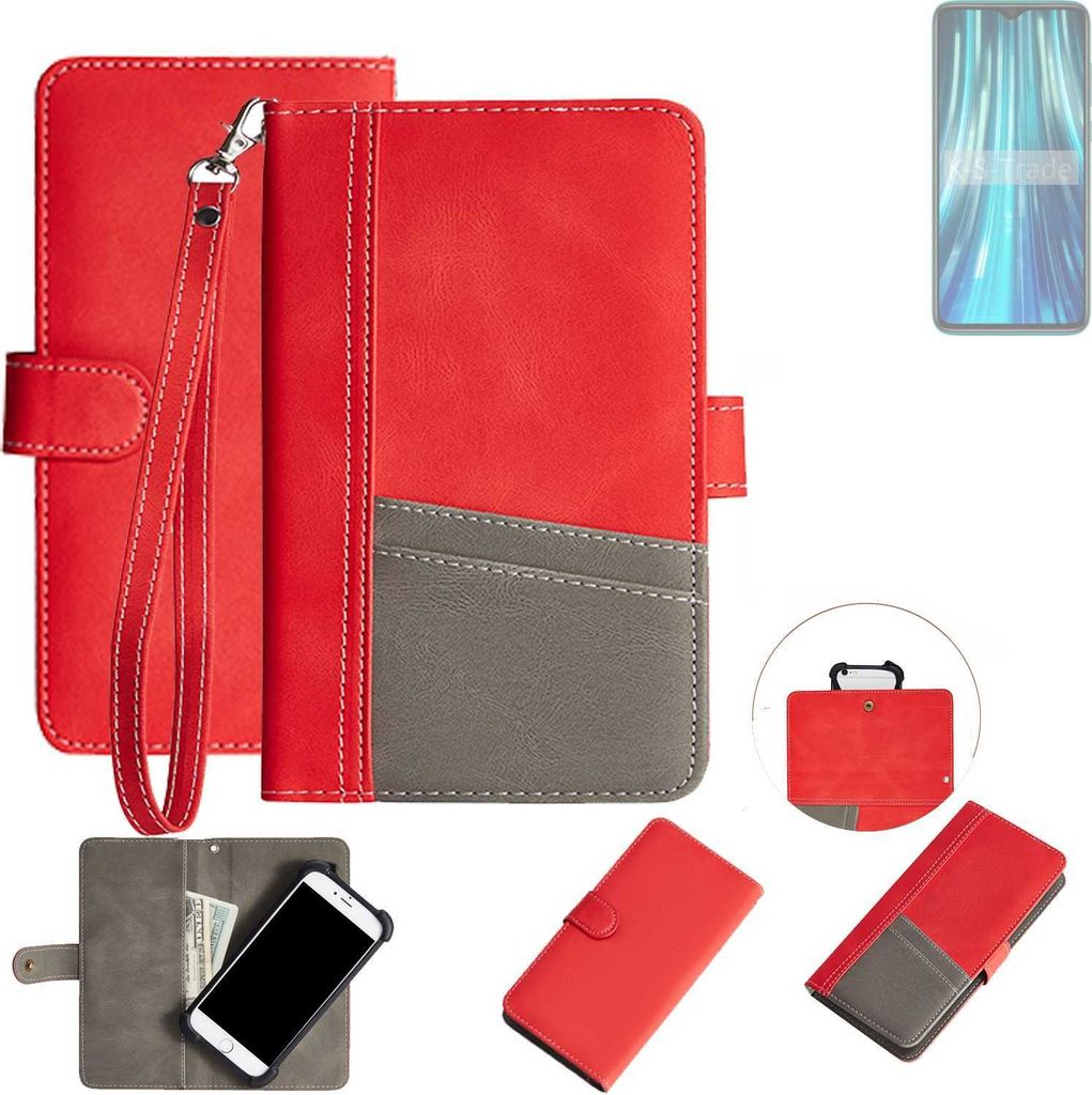 K-S-Trade Handy Schutzhülle für Xiaomi Redmi Note 8 Pro Hülle Portemonnee Brieftasche Klapphülle Kartenfächer Flip Wallet Case Etui