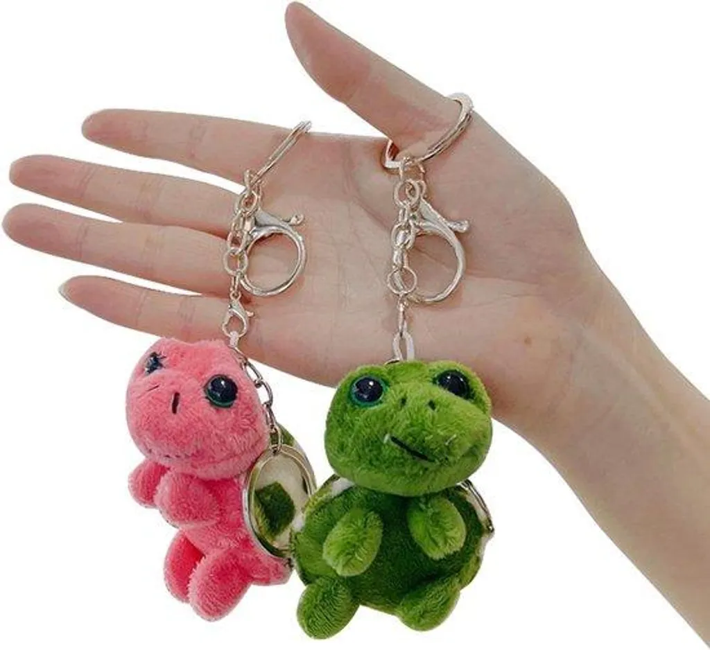 Porte-clés Tortue Peluche Colorée - Lot de 2 Grands Accessoires de Sac