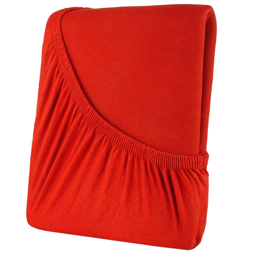 High-Line Spannbettlaken 180x200 rot Baumwolle 180g/m² Rundumgummi