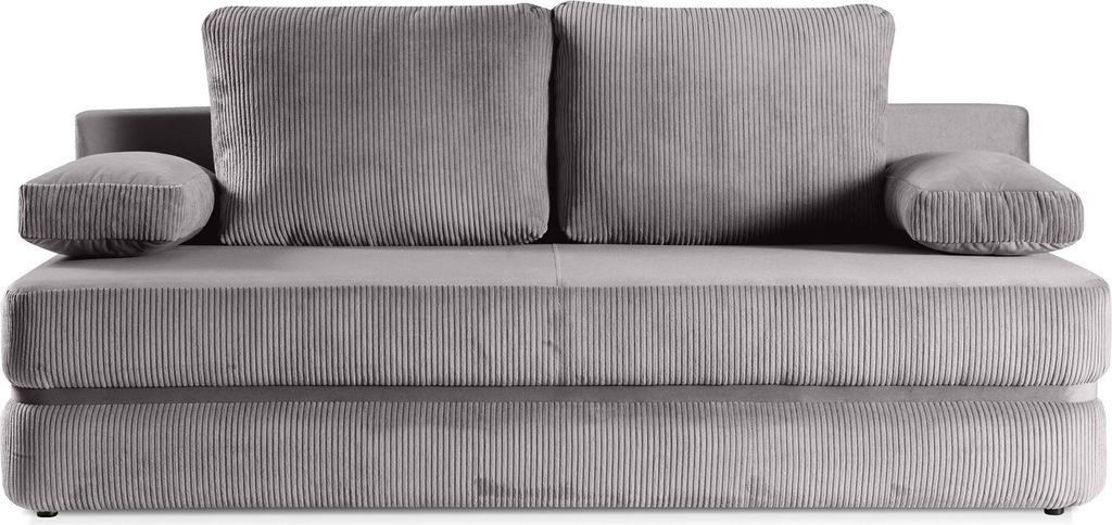 BETTSO Stilvolles CORINA Sofa mit Schlaffunktion Stahl
