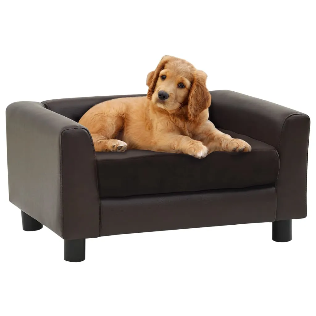 Offerta Divano per Cani Marrone 60x43cm - Peluche e Ecopelle