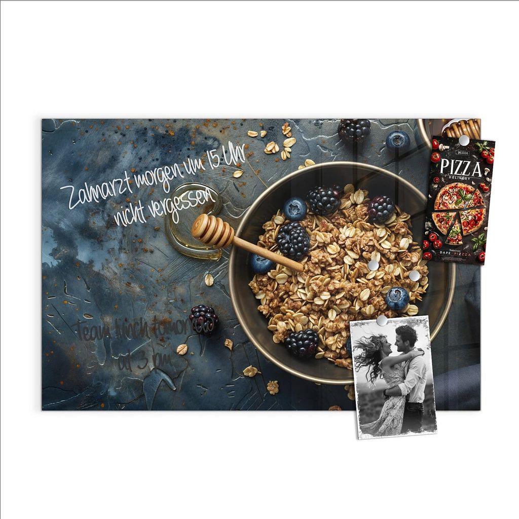Magnettafel 60x40cm Pinnwand Whiteboard beschreibbar - Müsli mit Beeren