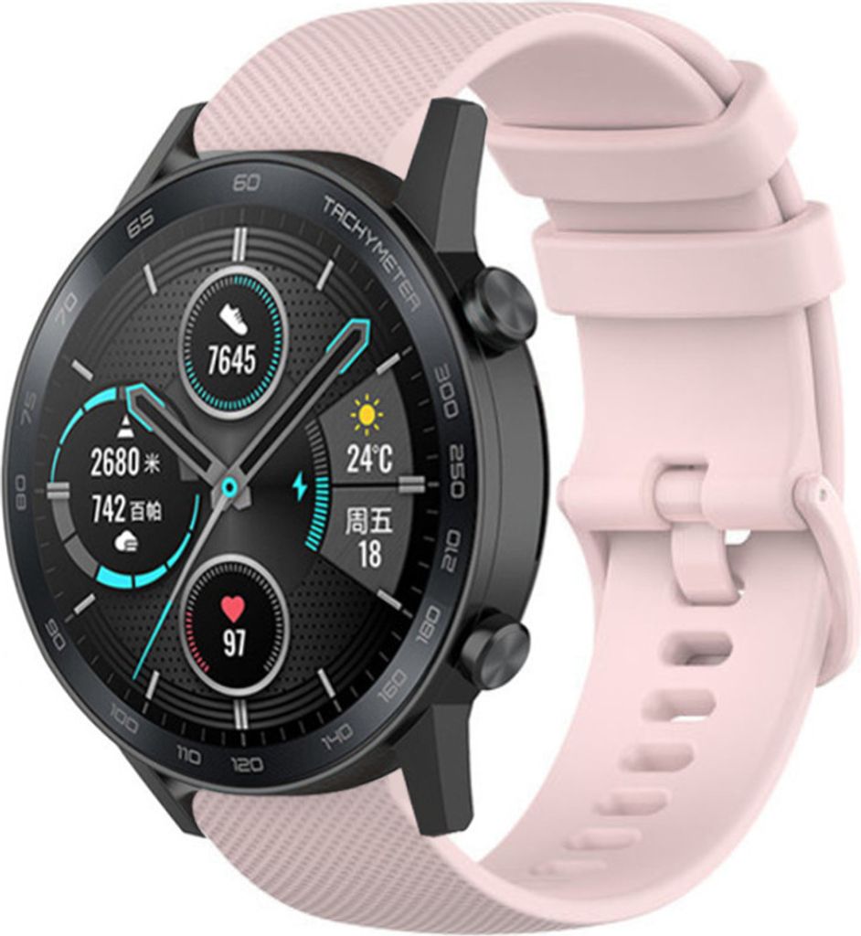 Strap-it Honor Magic Watch 2 Luxus-Silikonarmband (Rosa)