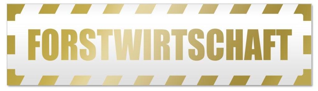 Kiwistar Forstwirtschaft gestreift Magnetschild Schild magnetisch - 60cm Gold - Magnetfolie für Auto PKW Kfz
