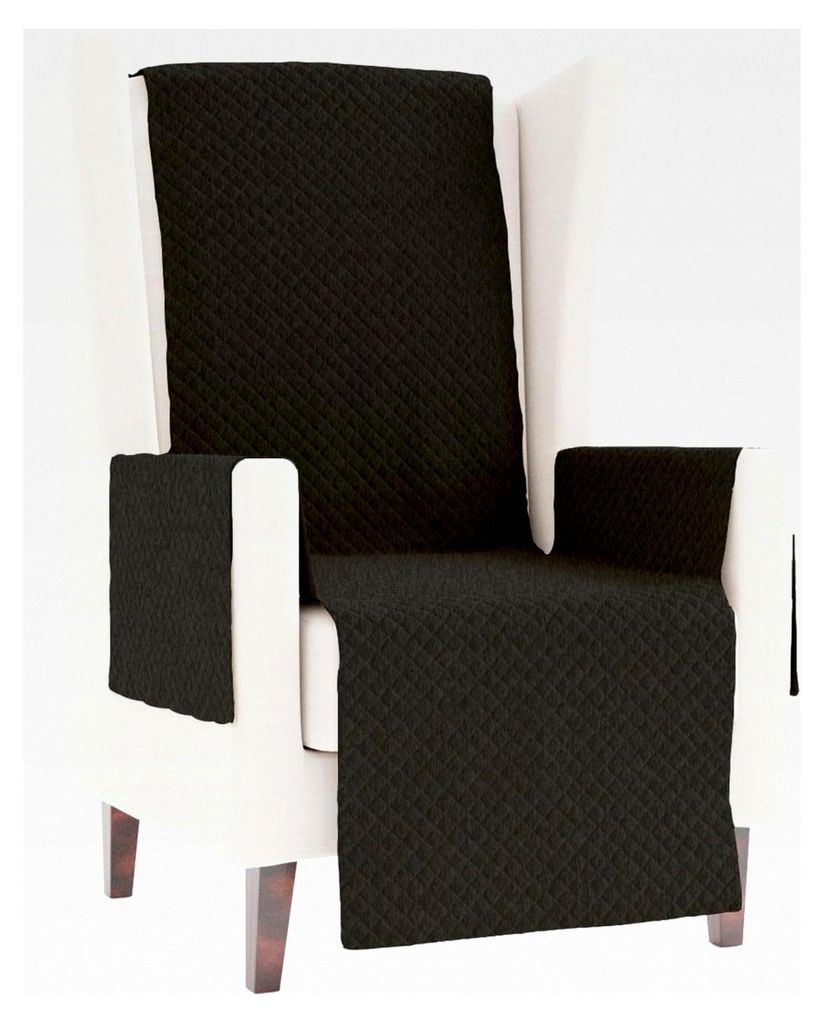 Bezug für Relax-Sessel, geeignet für 1-Sitzer (bis zu 110 cm breit), gesteppt, einfarbig, Baumwolle, atmungsaktiv, Dunkelgrau