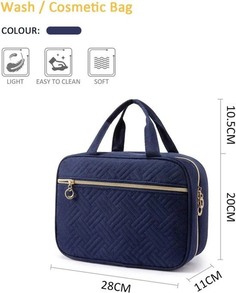 Trousse de toilette étanche anti-fuite pour valise avec rabat de protection